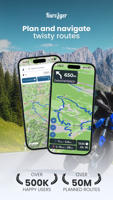 Kurviger Motorcycle Navigation screenshot