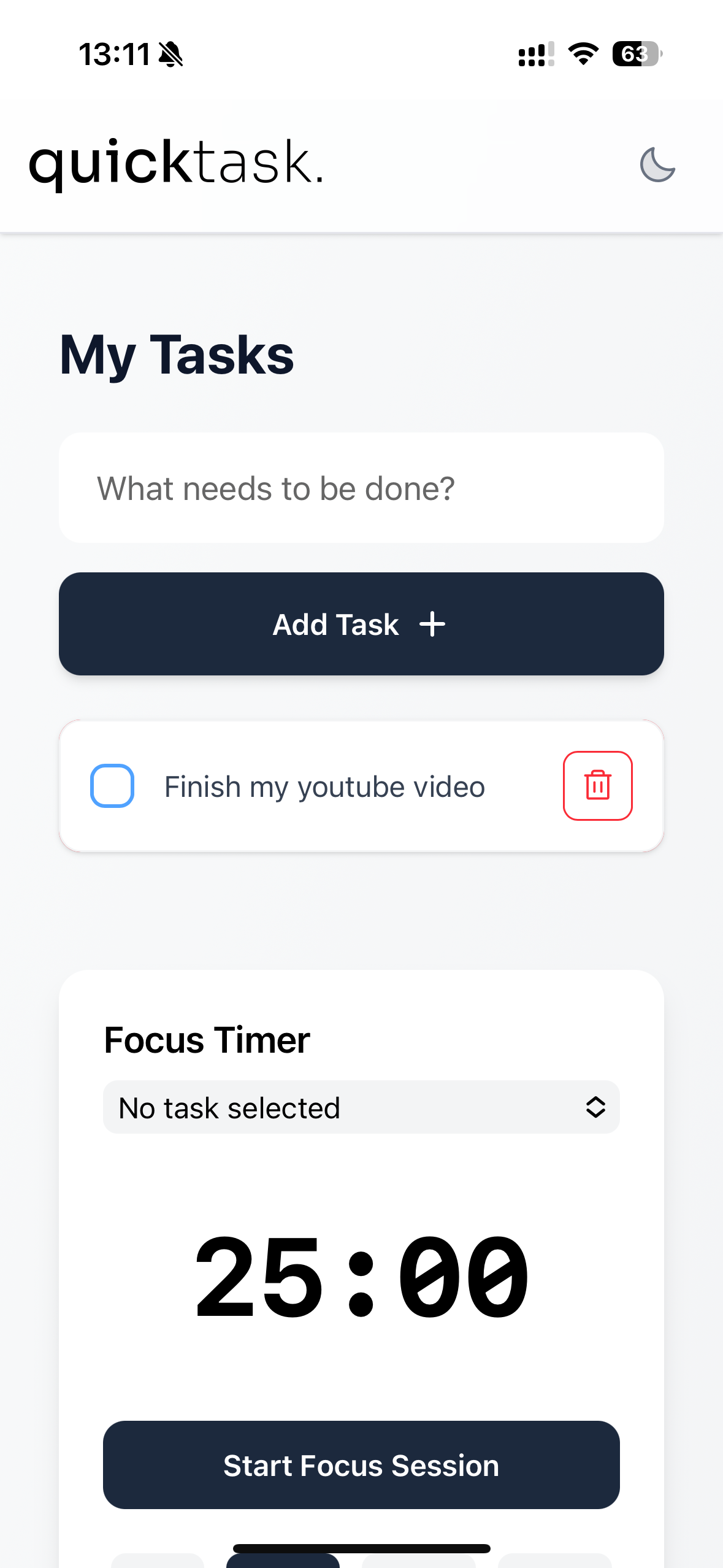 quicktask. screenshot 2
