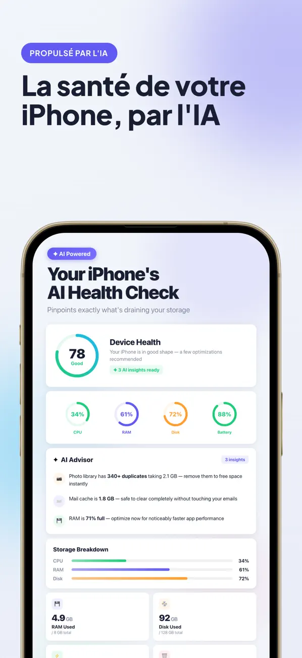 Screenshot #1 pour Optimo: Nettoyeur & IA