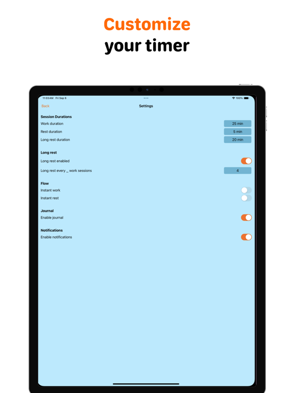 Screenshot #5 pour Focus Duck - Pomodoro Timer