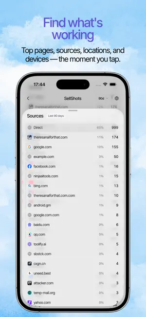 Sleek Analytics iPhone screenshot 2
