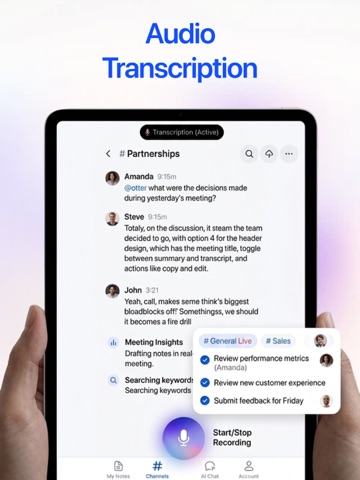 Audio Transcription + iPad screenshot