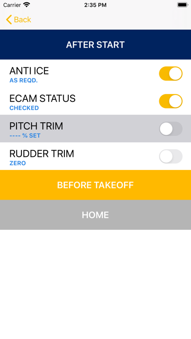A350 Checklist Screenshot