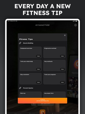 Gym Fitness & Workout Planner iPad screenshot