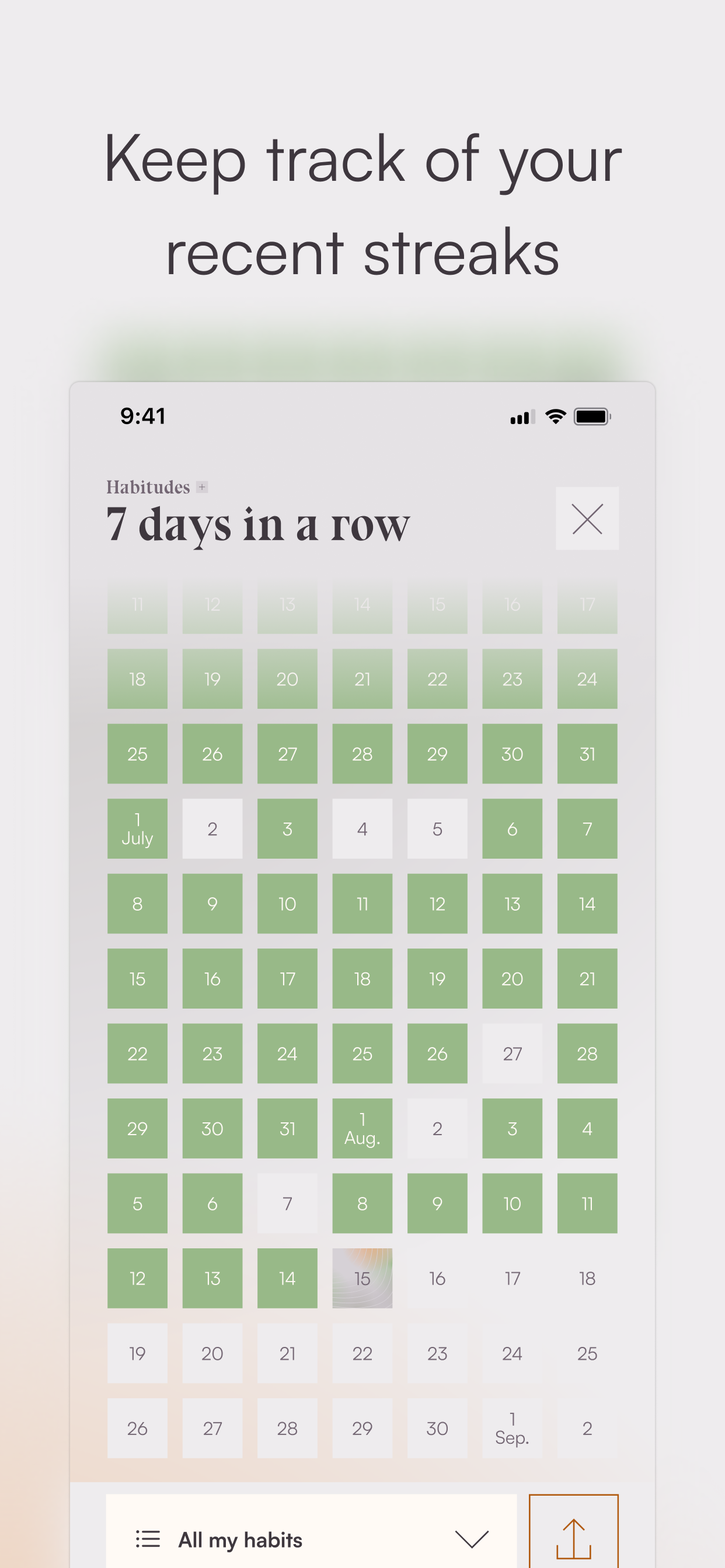 Habitudes, daily habit tracker