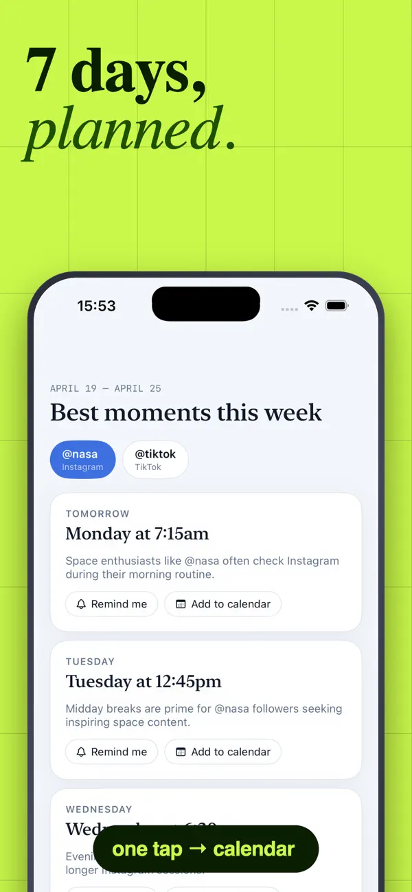 Screenshot #2 pour When to Post AI - Insta