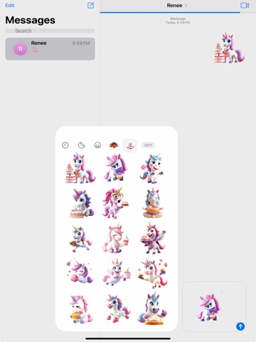 Cake Unicorn Stickers iPad screenshot