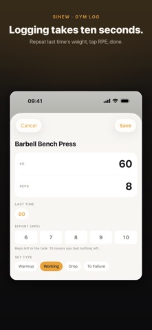 Sinew - Gym Log screenshot 9