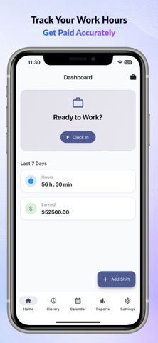 Work Hours Log - Time Tracker Screenshot 1 of 6