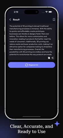 Paraphrase - AI Reword Writer iPhone screenshot