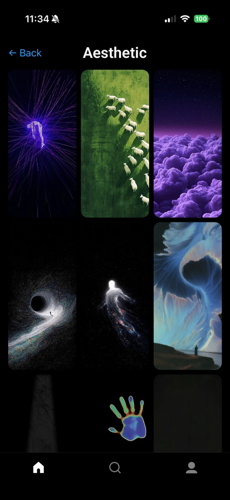 Gallerie Wallpapers App Store screenshot 3, no headline. The app itself is the background.