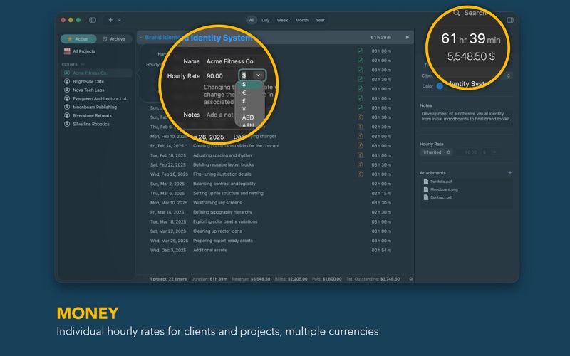 Screenshot #2 pour Tracktiq Time Tracker