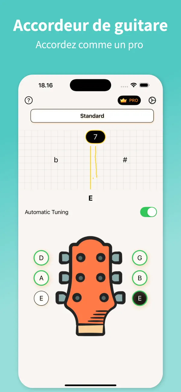 Screenshot #1 pour Accordeur de Guitare・TuneGuide