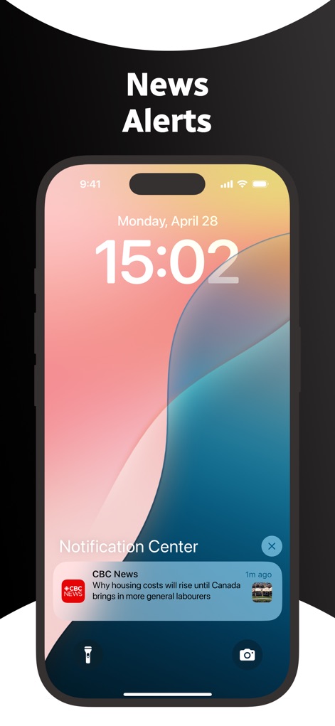 CBC News: Breaking & Local - Experience the app's convenient news alerts delivered directly to the lock screen, providing immediate access to critical headlines and concise summaries.