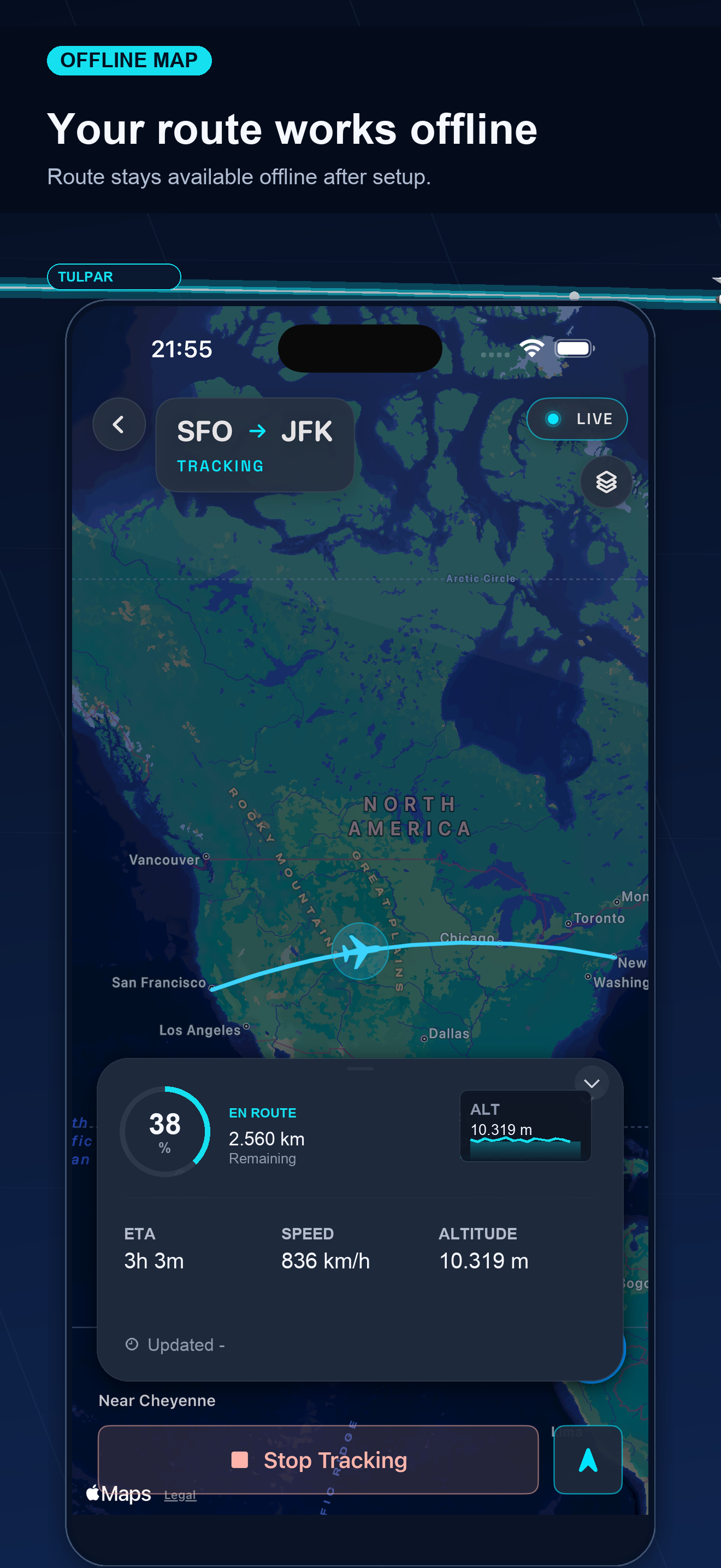 Tulpar: Offline Flight Tracker screenshot 2
