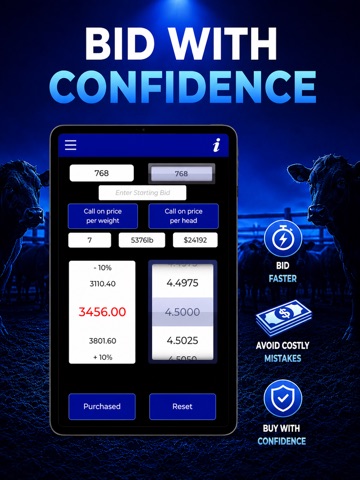 Livestock Auction Calculator iPad screenshot