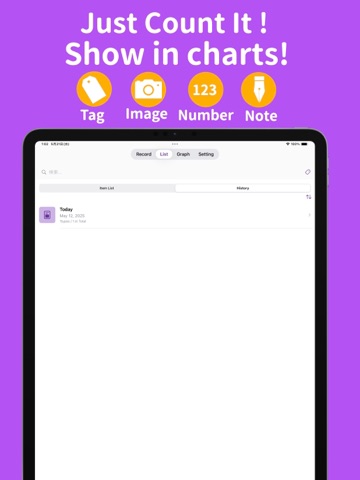 Item Manager with History iPad screenshot