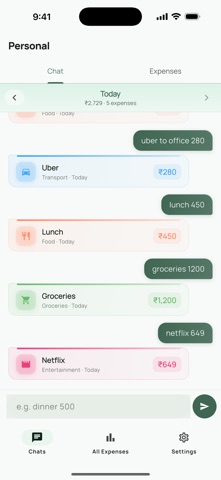 Expense Chat Tracker Screenshot 1 of 6