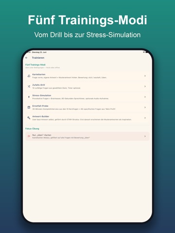 Vorstellungsgespräch iPad screenshot