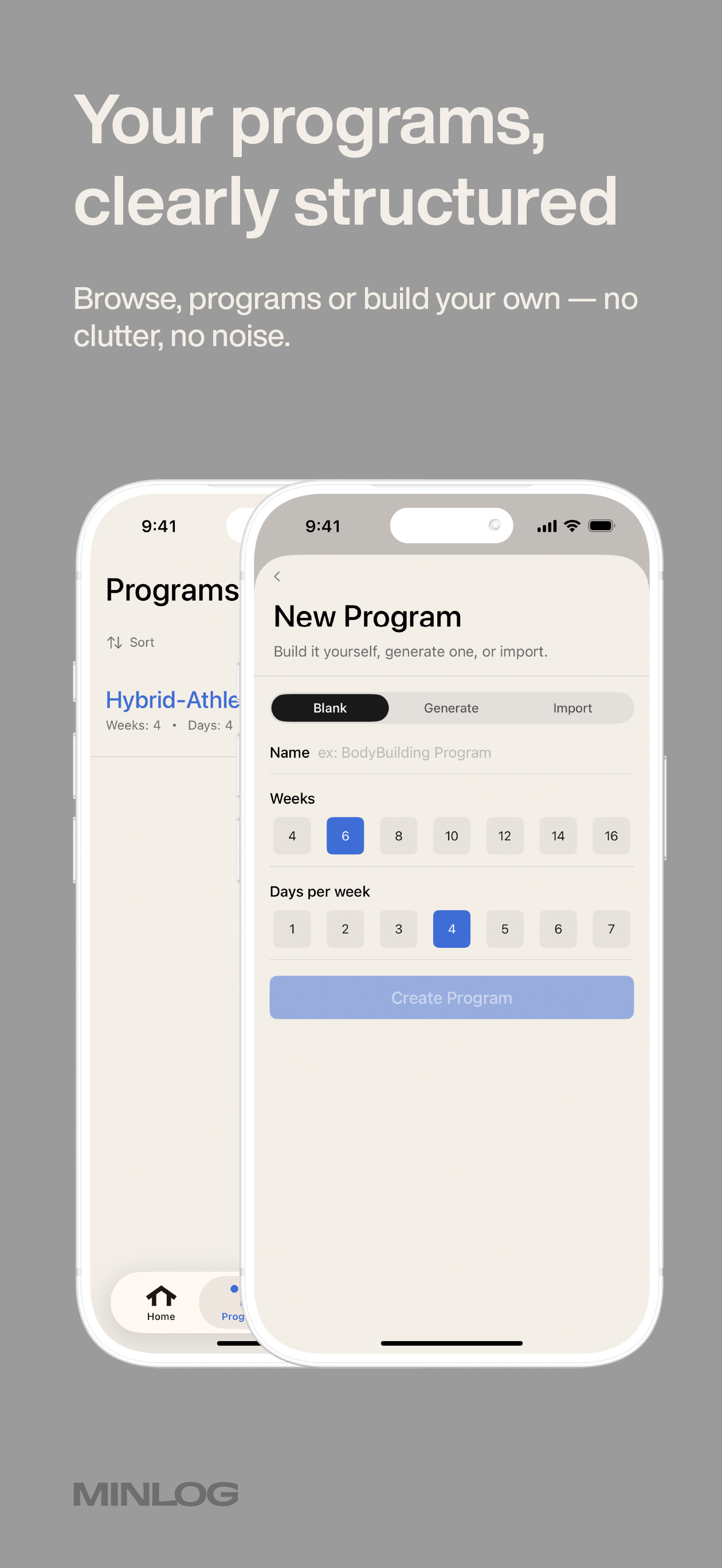 Minlog: Workout Tracker