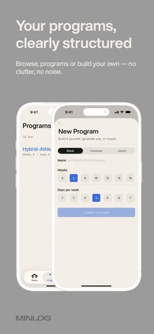 Minlog: Workout Tracker screenshot 1