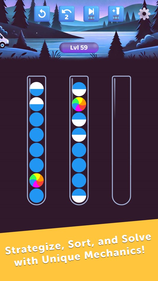 #3. Ball Sort: Bicolor Twist (iOS) By: Viviana Baeza