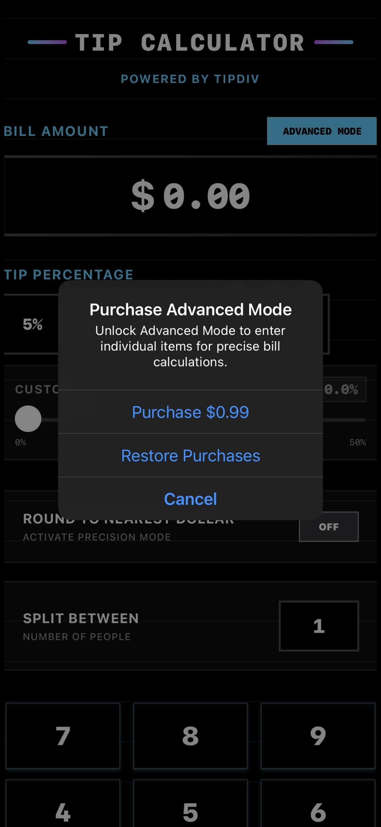 TipDiv Tip Calculator