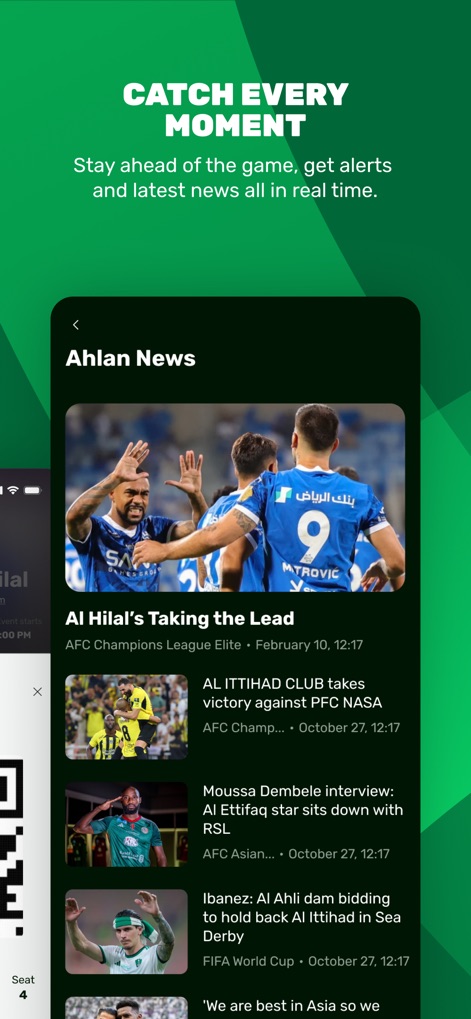 Ahlan | أهلاً - Users can stay informed with the app's dynamic news feed, which delivers real-time updates and highlights top sports stories, such as match outcomes and team news, directly to their device.