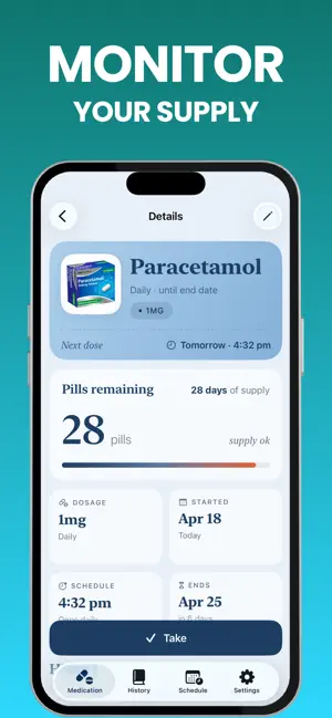 Pill Reminder & Alarm: Hapche screenshot 1