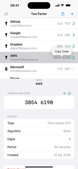 Two Factor: Authenticator screenshot 2