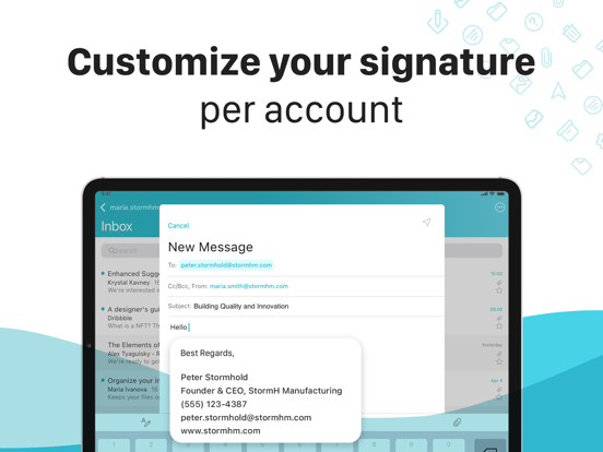 Email Aqua Mail Secure Client iPad screenshot 9 - Business app