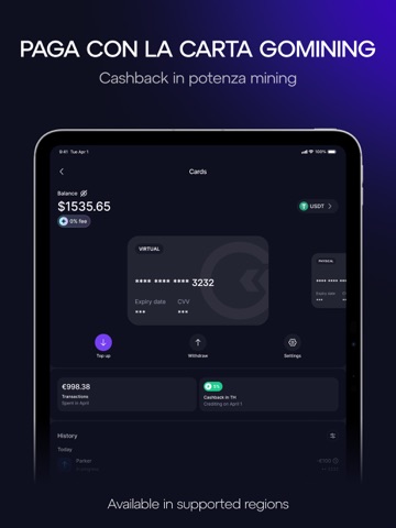 GoMining: Mining & Using BTC iPad screenshot 3
