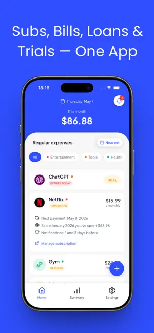 Lupi: Bills & Subscriptions screenshot 1