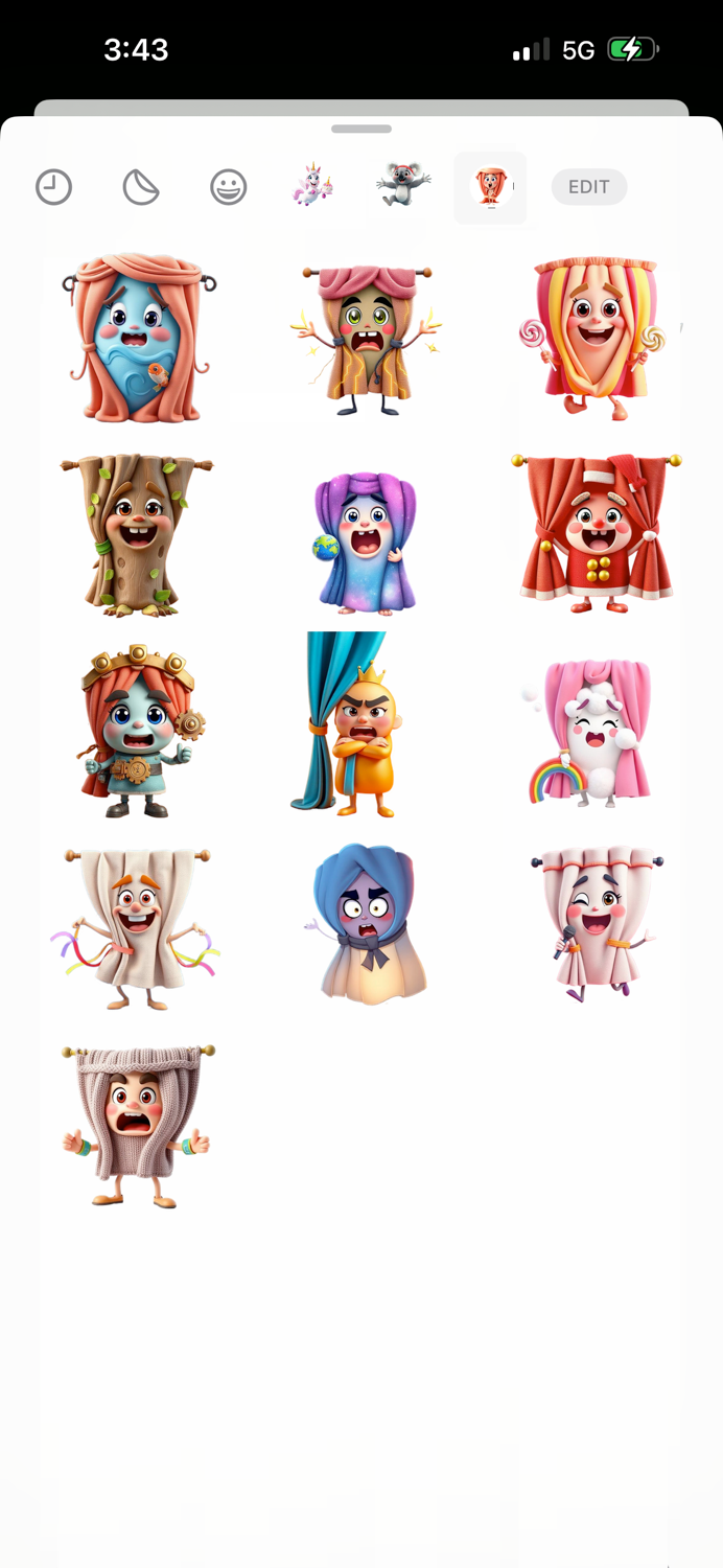 Yelling Curtain Stickers