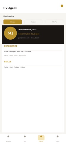 CV Agent screenshot
