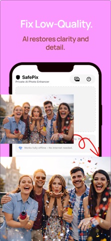 SafePix: AI Photo Enhancer iPhone screenshot
