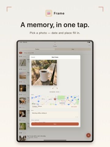 Frame - Photo & Word Diary iPad screenshot