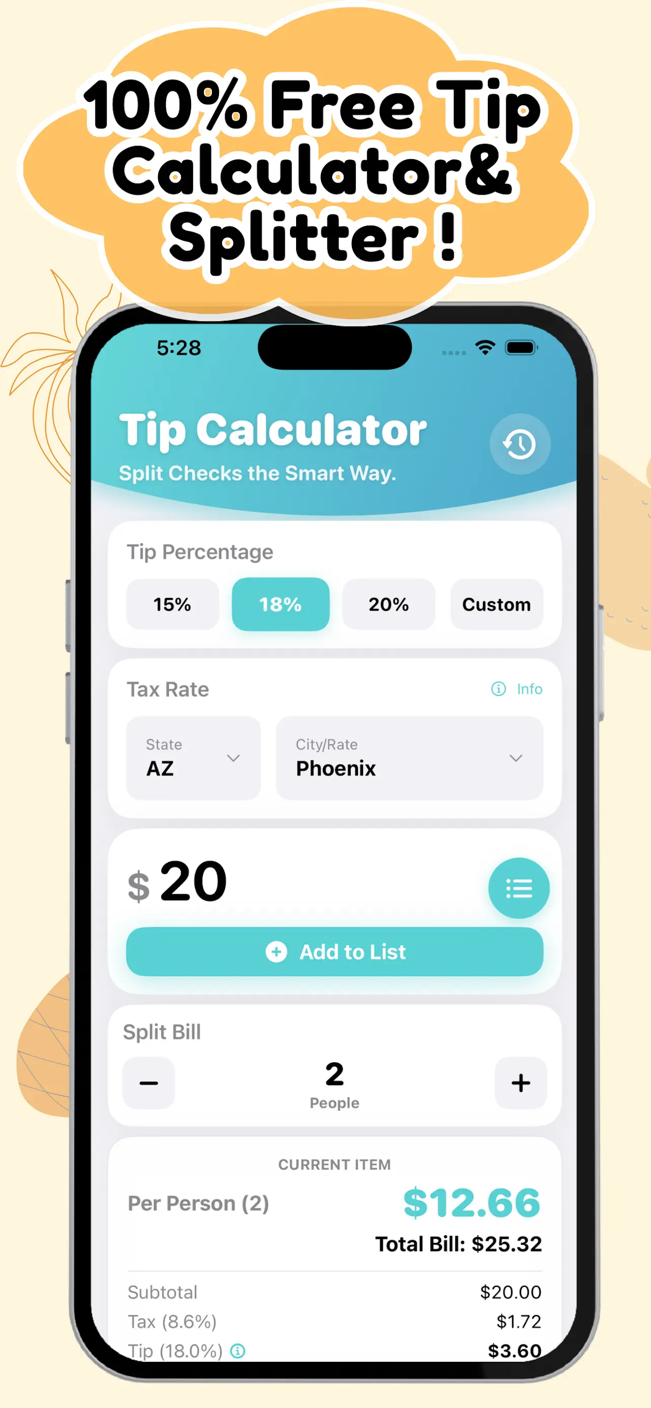 #1. Tip Calculator: Tax & Split (iOS) By: MomentumWorks Technology LLC