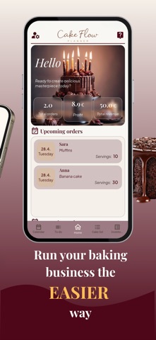 CakeFlow Planner iPhone screenshot
