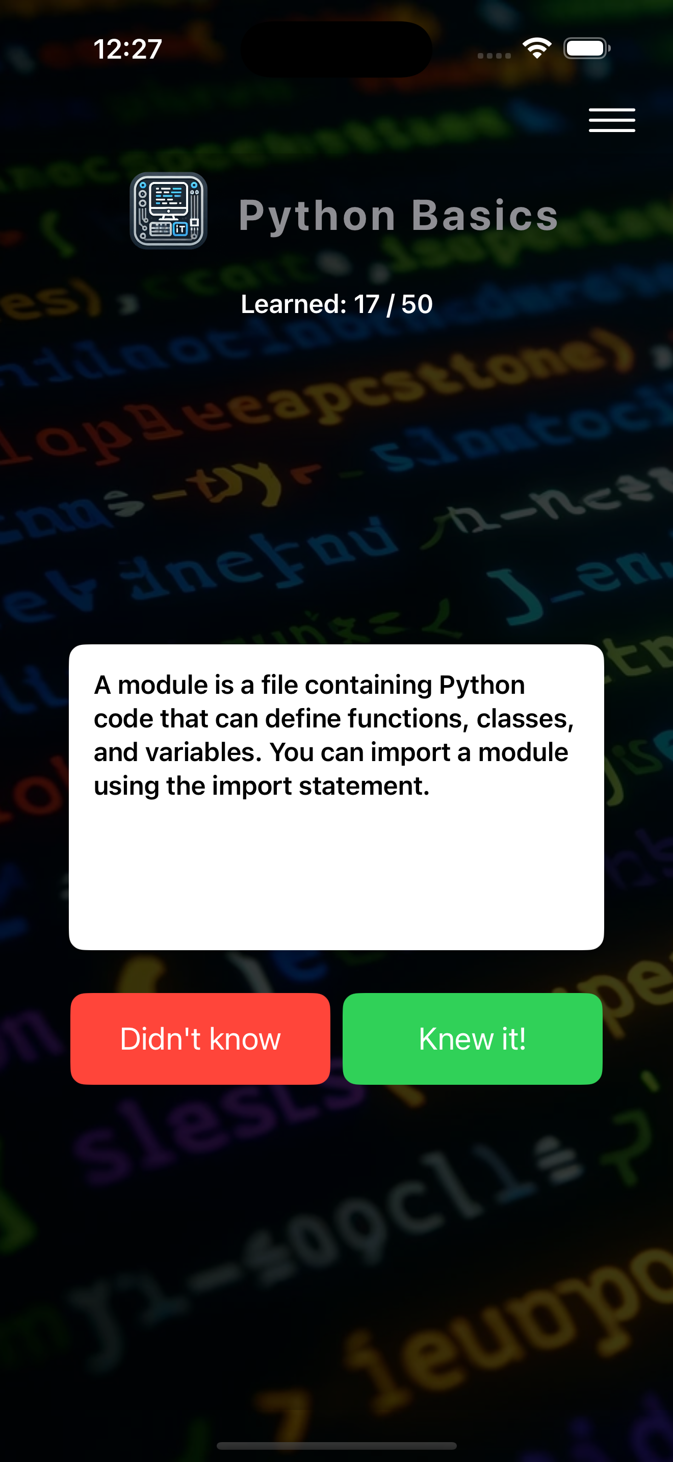 Python Basics - flashcards