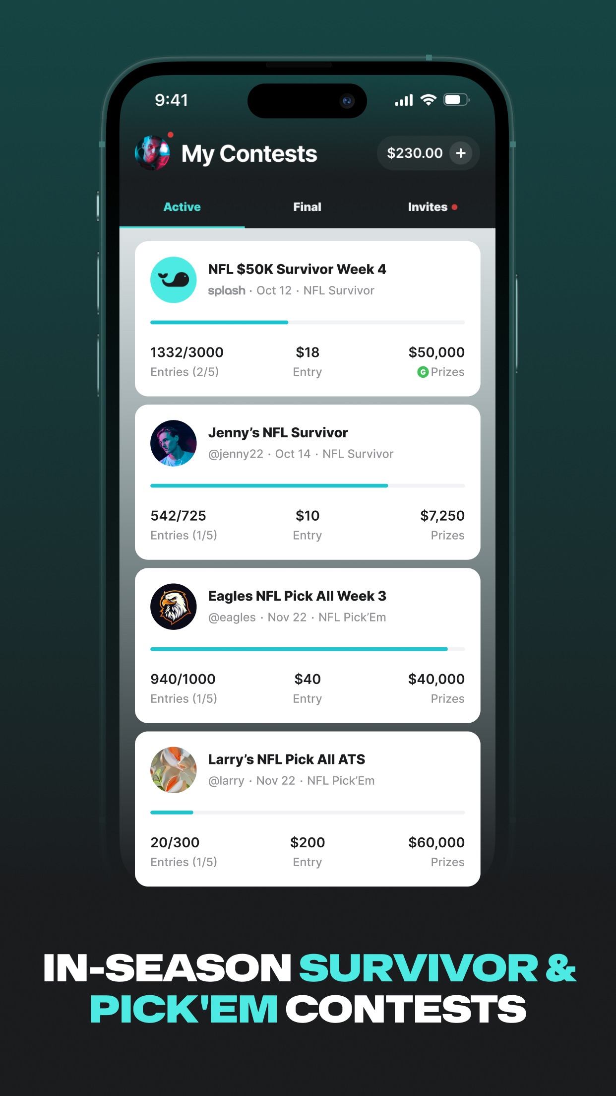 Splash Sports | Survivor & DFS screenshot 6