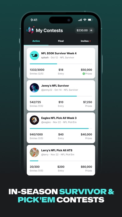 Splash Sports | Survivor & DFS iPhone screenshot 6 - Sports app