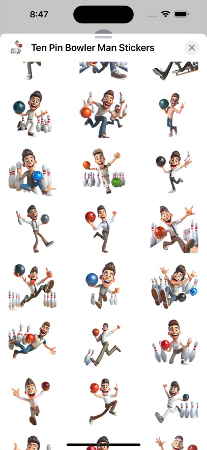 Ten Pin Bowler Man Stickers