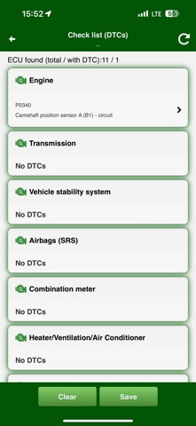 MotorData OBD ELM car scanner iPhone screenshot