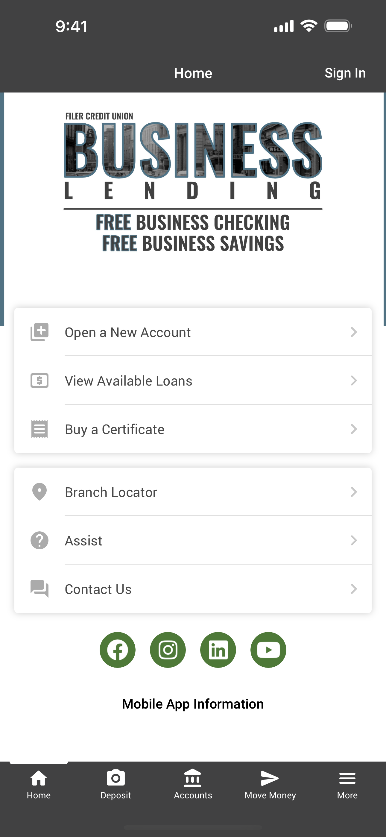 Filer Credit Union Business