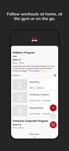 Apex studios workout tracking screenshot