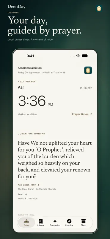 DeenDay: Quran & Prayer Times screenshot 1 of 7