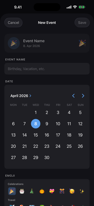 DayCount: Event Countdown Screenshot 3 of 5