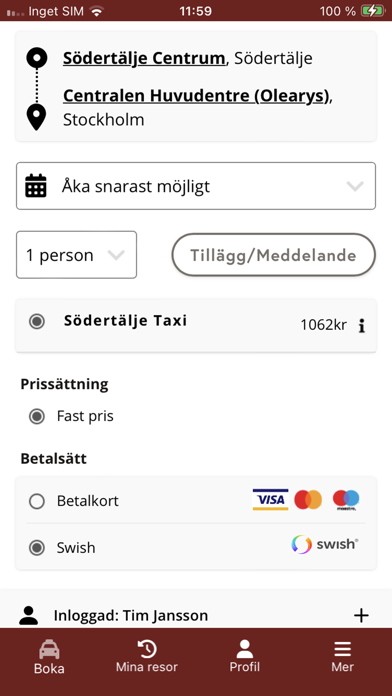 Södertälje Taxi Screenshot
