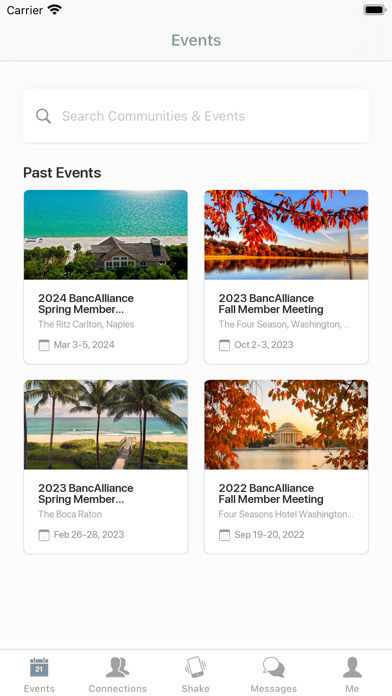 BancAlliance Events Screenshot